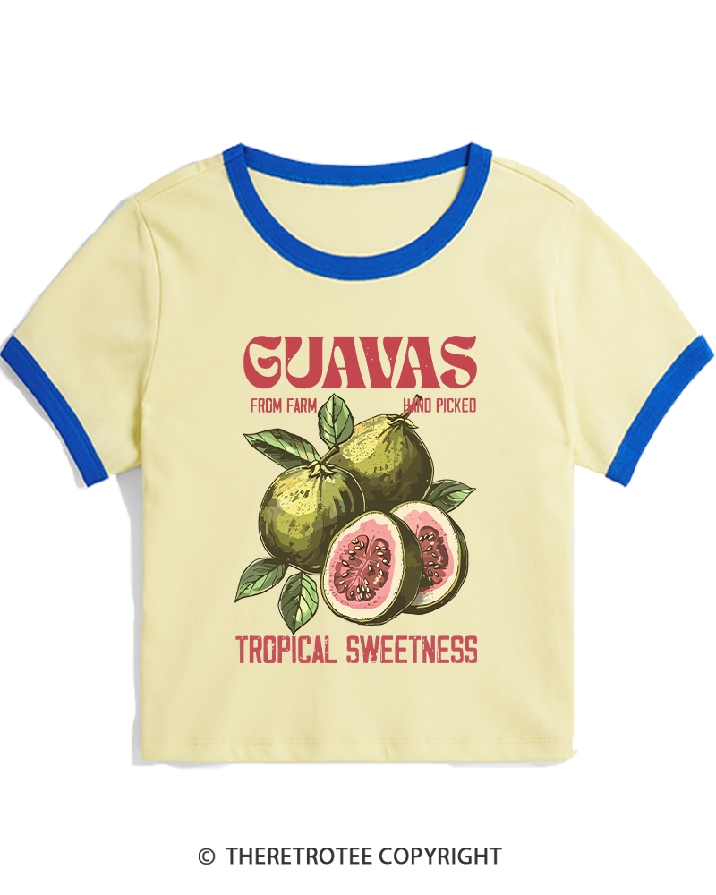 TheRetroTee Exotic Fruit Lover 1960s Women's Ringer T-shirt