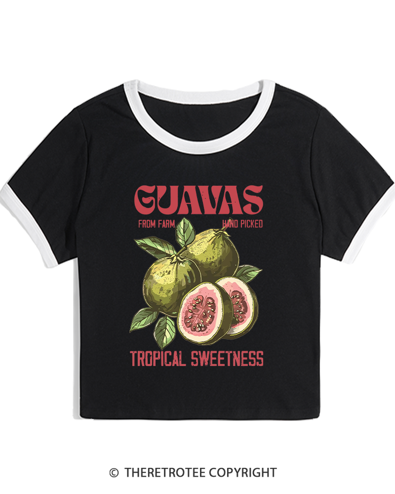 TheRetroTee Exotic Fruit Lover 1960s Women's Ringer T-shirt