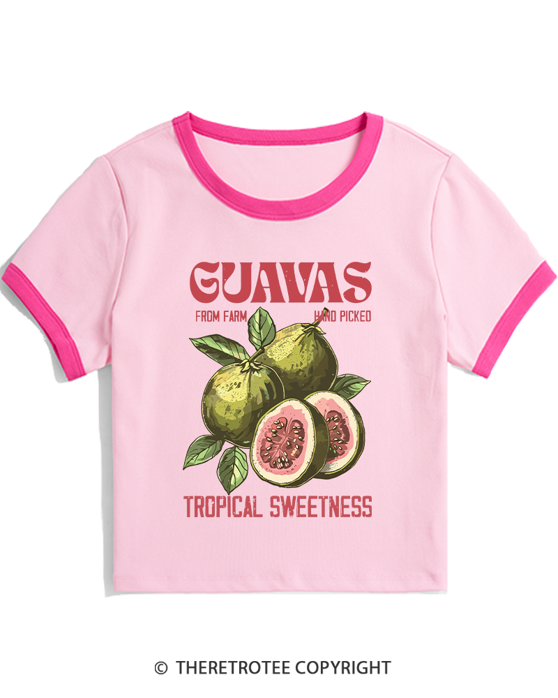 TheRetroTee Exotic Fruit Lover 1960s Women's Ringer T-shirt