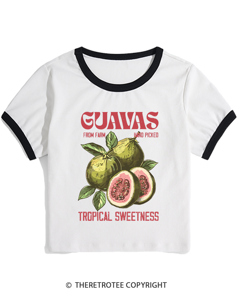 TheRetroTee Exotic Fruit Lover 1960s Women's Ringer T-shirt