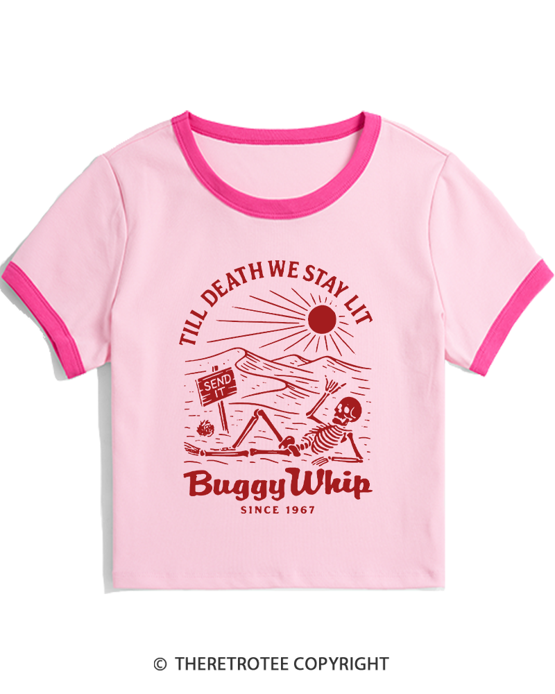 TheRetroTee 1960s Till Death We Stay Lit Women's Ringer T-shirt