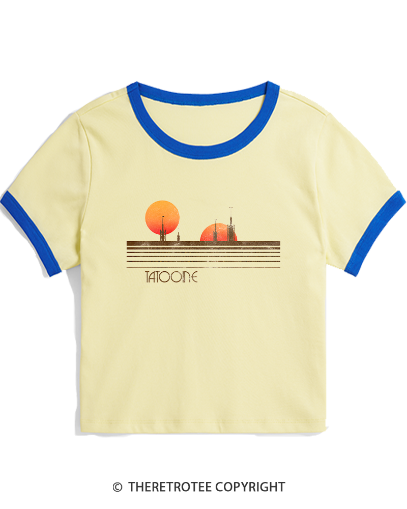 TheRetroTee Galaxy 1980s Women's Ringer T-shirt