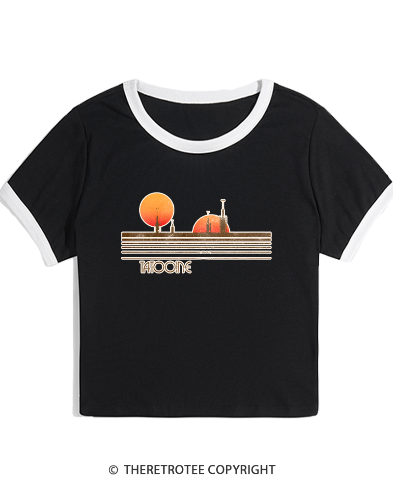 TheRetroTee Galaxy 1980s Women's Ringer T-shirt