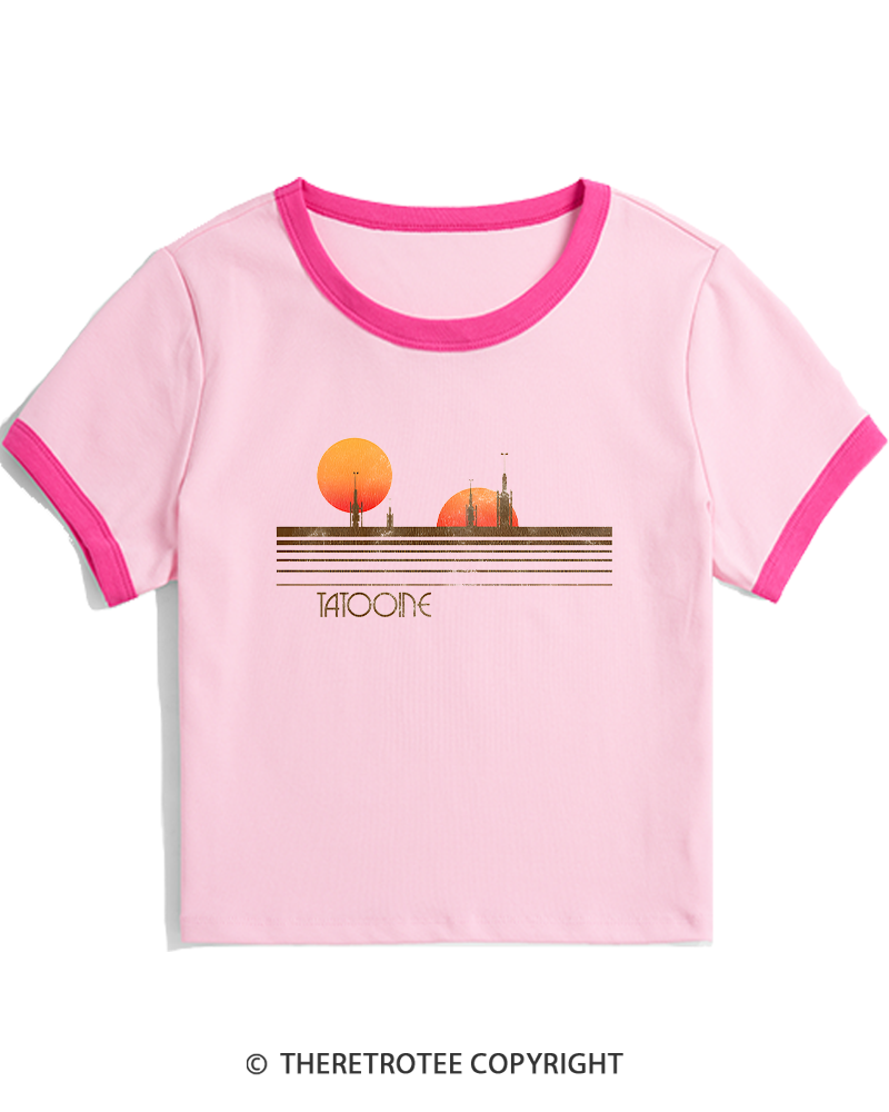 TheRetroTee Galaxy 1980s Women's Ringer T-shirt