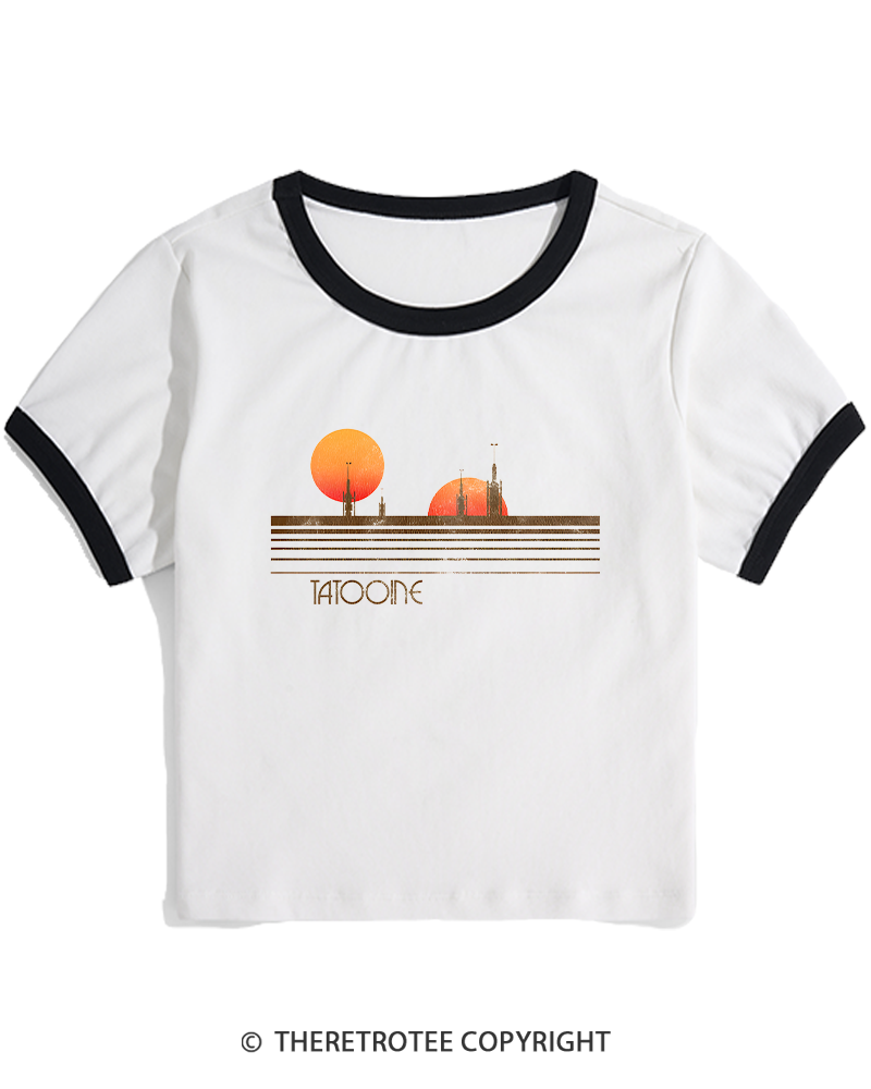 TheRetroTee Galaxy 1980s Women's Ringer T-shirt