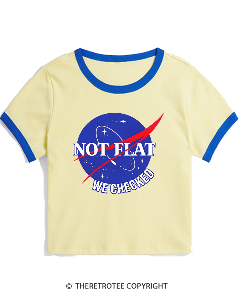 TheRetroTee Not Flat We Checked Women's Ringer T-shirt