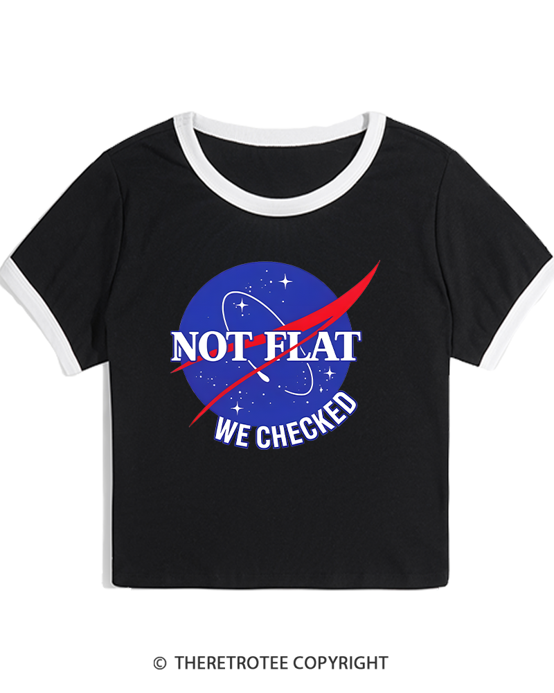 TheRetroTee Not Flat We Checked Women's Ringer T-shirt