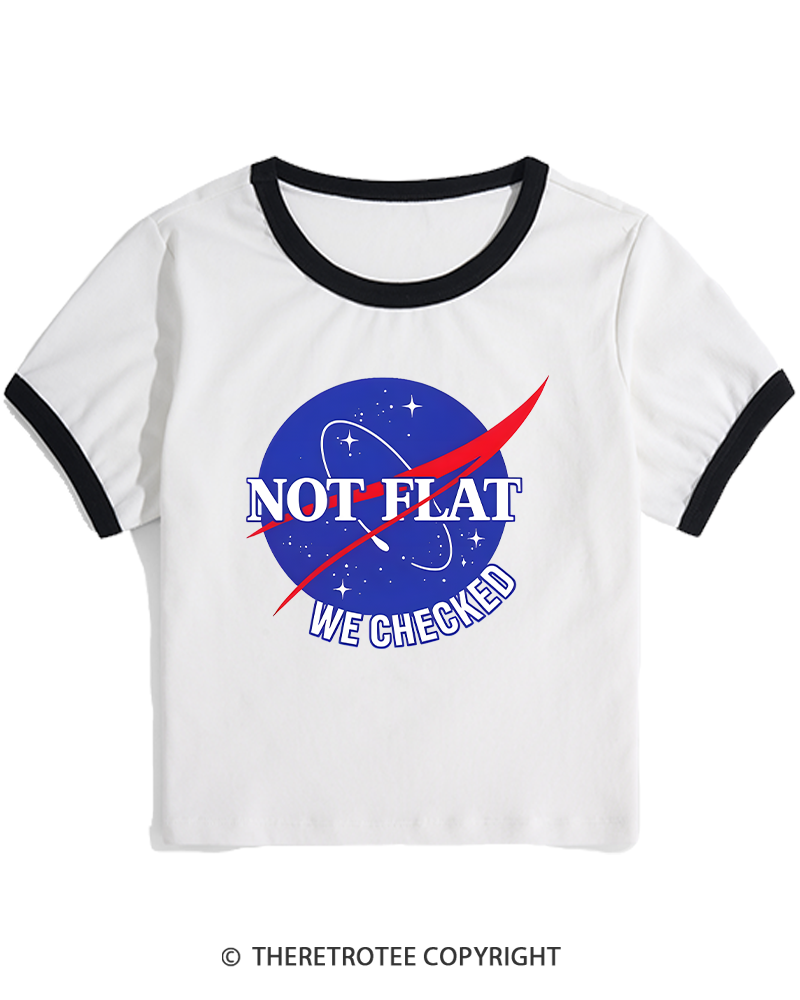 TheRetroTee Not Flat We Checked Women's Ringer T-shirt