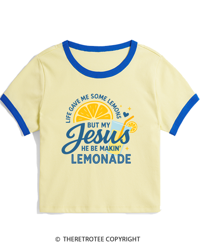 TheRetroTee Life Gave Me Some Lemons Women's Ringer T-shirt