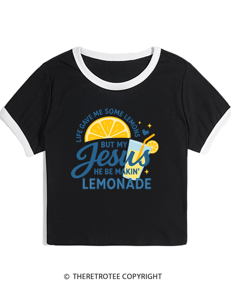 TheRetroTee Life Gave Me Some Lemons Women's Ringer T-shirt