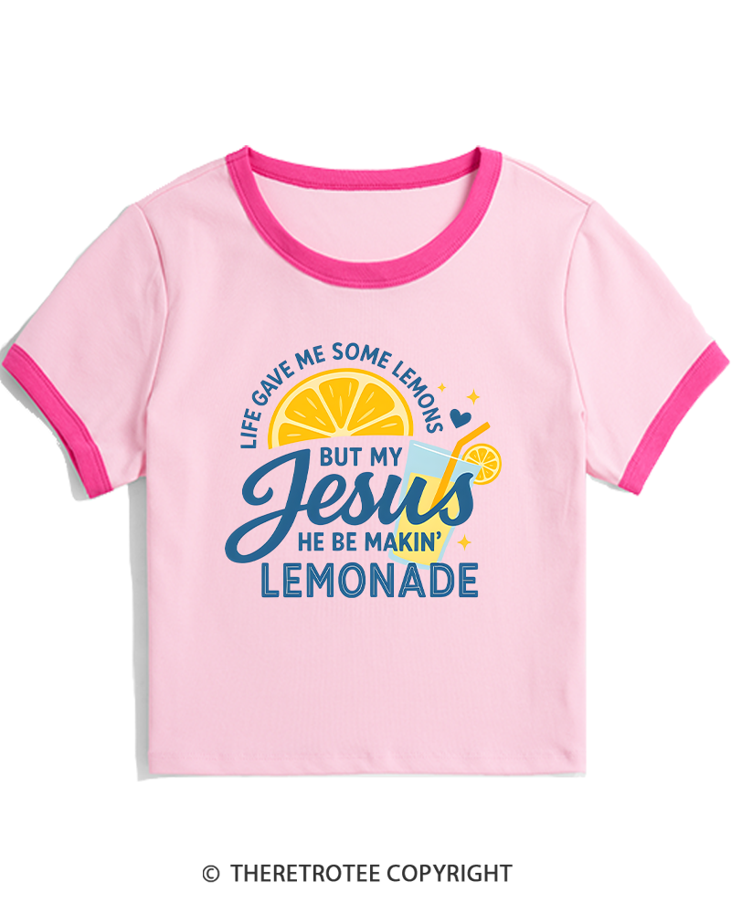 TheRetroTee Life Gave Me Some Lemons Women's Ringer T-shirt