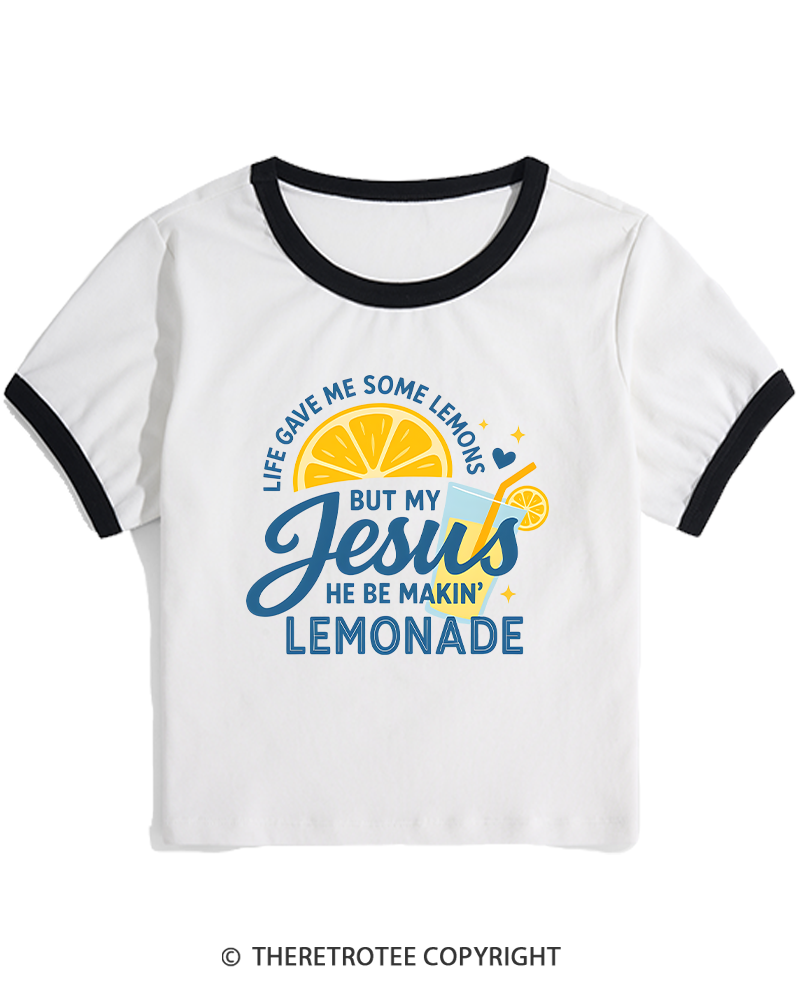 TheRetroTee Life Gave Me Some Lemons Women's Ringer T-shirt