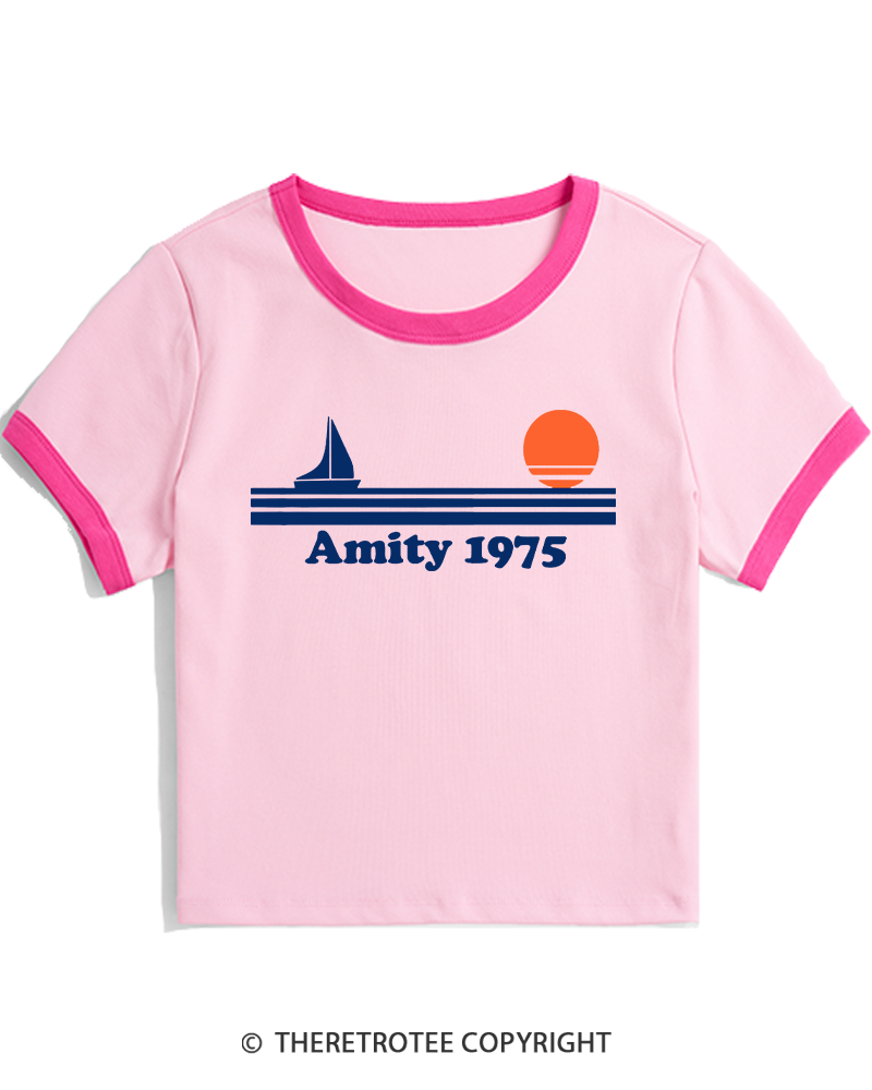 TheRetroTee Classic Stripes 1975 1970s Women's Ringer T-shirt