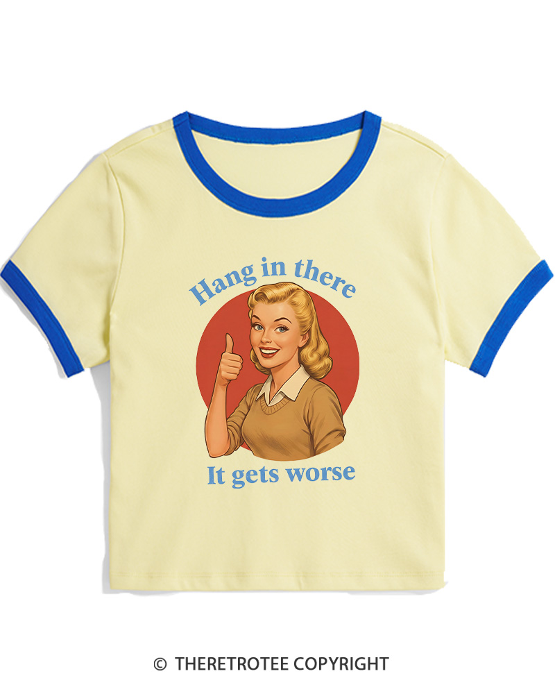 TheRetroTee Funny Motivation 1950s Women's Ringer T-shirt