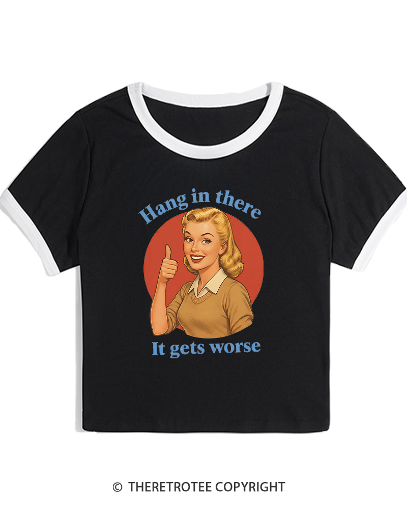 TheRetroTee Funny Motivation 1950s Women's Ringer T-shirt