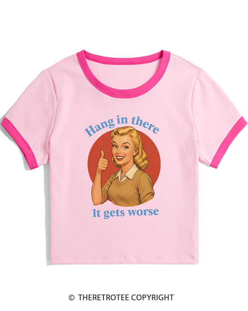 TheRetroTee Funny Motivation 1950s Women's Ringer T-shirt