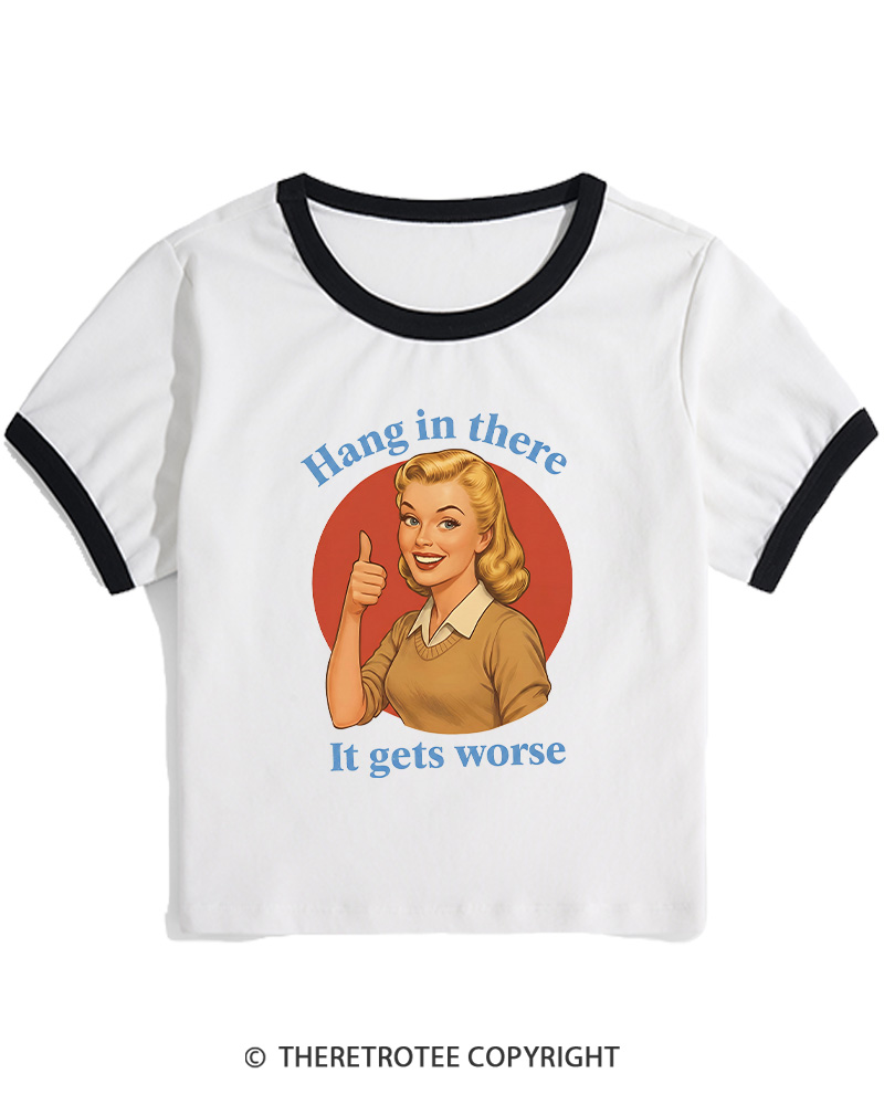 TheRetroTee Funny Motivation 1950s Women's Ringer T-shirt