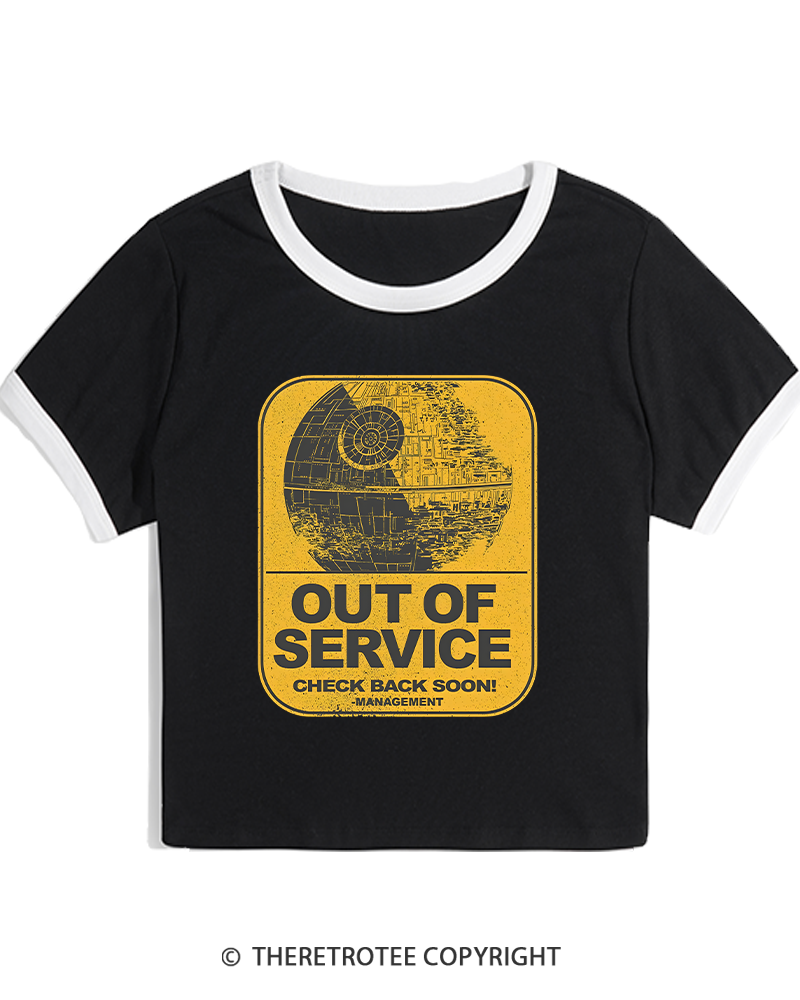 TheRetroTee Out Of Service 1980s Women's Ringer T-shirt