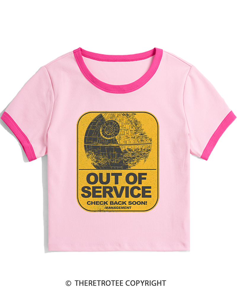 TheRetroTee Out Of Service 1980s Women's Ringer T-shirt