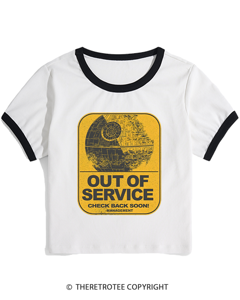 TheRetroTee Out Of Service 1980s Women's Ringer T-shirt