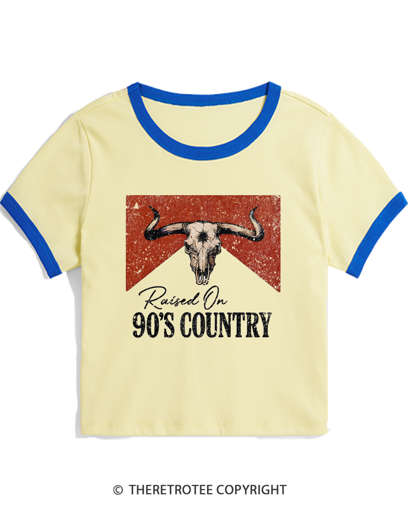 TheRetroTee Raised on 1990s Women's Ringer T-shirt