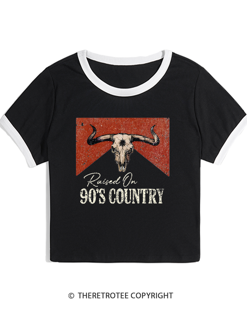 TheRetroTee Raised on 1990s Women's Ringer T-shirt