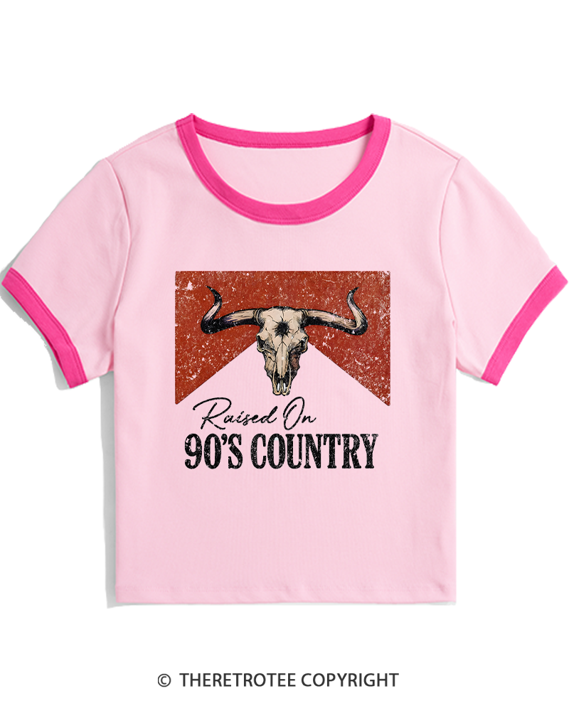 TheRetroTee Raised on 1990s Women's Ringer T-shirt