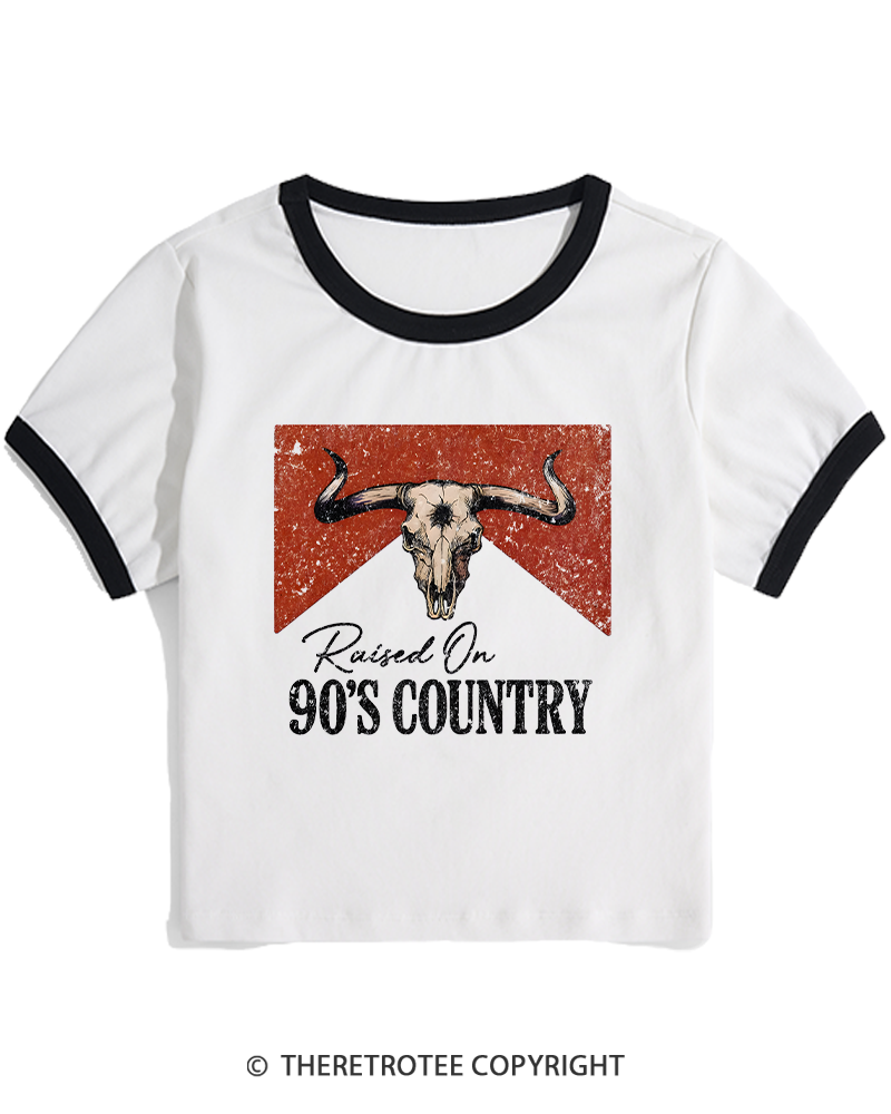 TheRetroTee Raised on 1990s Women's Ringer T-shirt