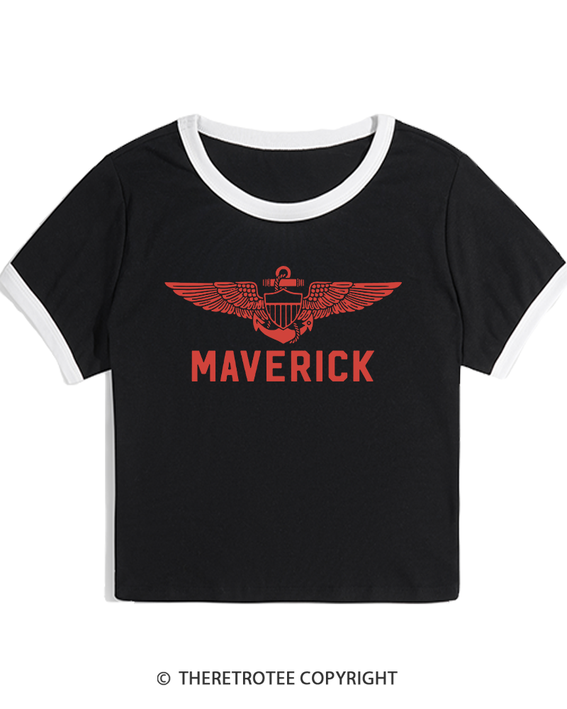 TheRetroTee 1980s Pilot Inspired Women's Ringer T-shirt