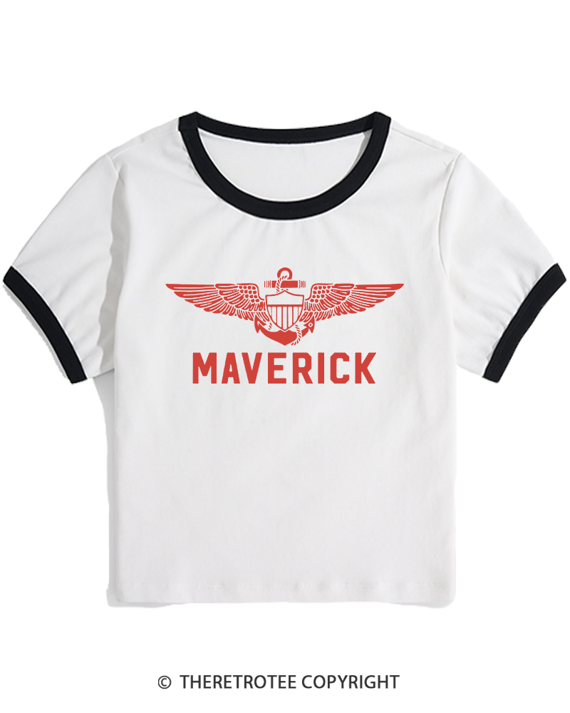 TheRetroTee 1980s Pilot Inspired Women's Ringer T-shirt