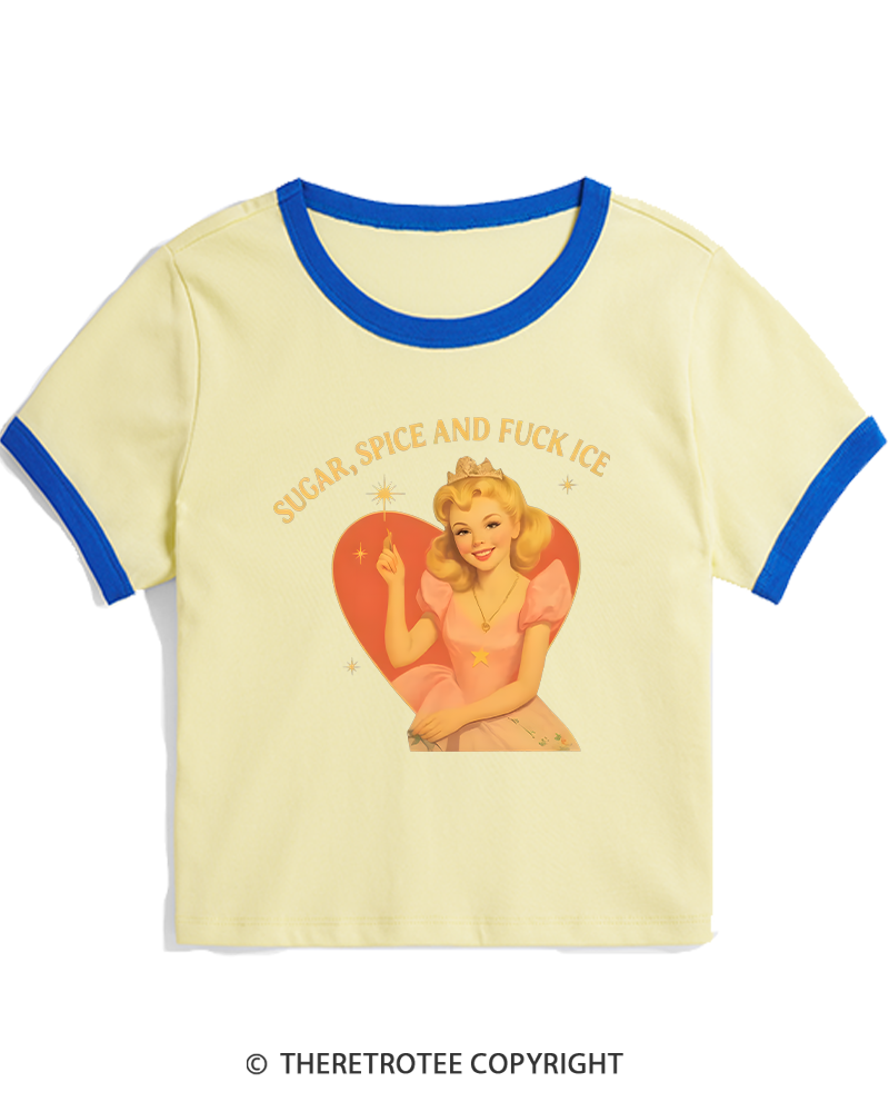 TheRetroTee Sugar Spice and Fck ICE Women's Ringer T-shirt