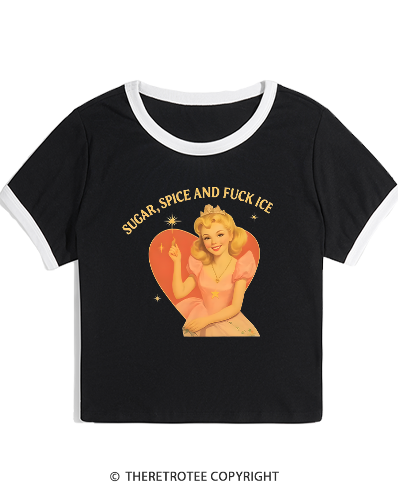 TheRetroTee Sugar Spice and Fck ICE Women's Ringer T-shirt