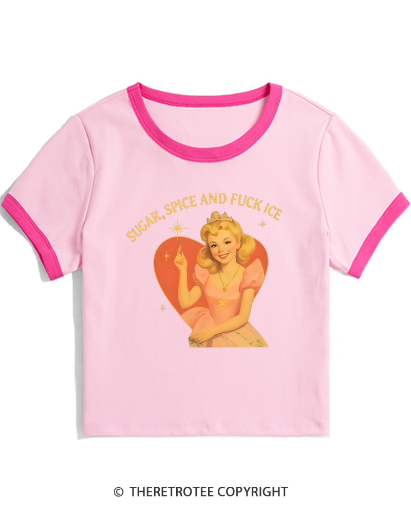 TheRetroTee Sugar Spice and Fck ICE Women's Ringer T-shirt