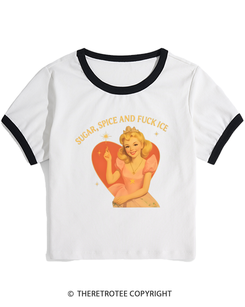 TheRetroTee Sugar Spice and Fck ICE Women's Ringer T-shirt