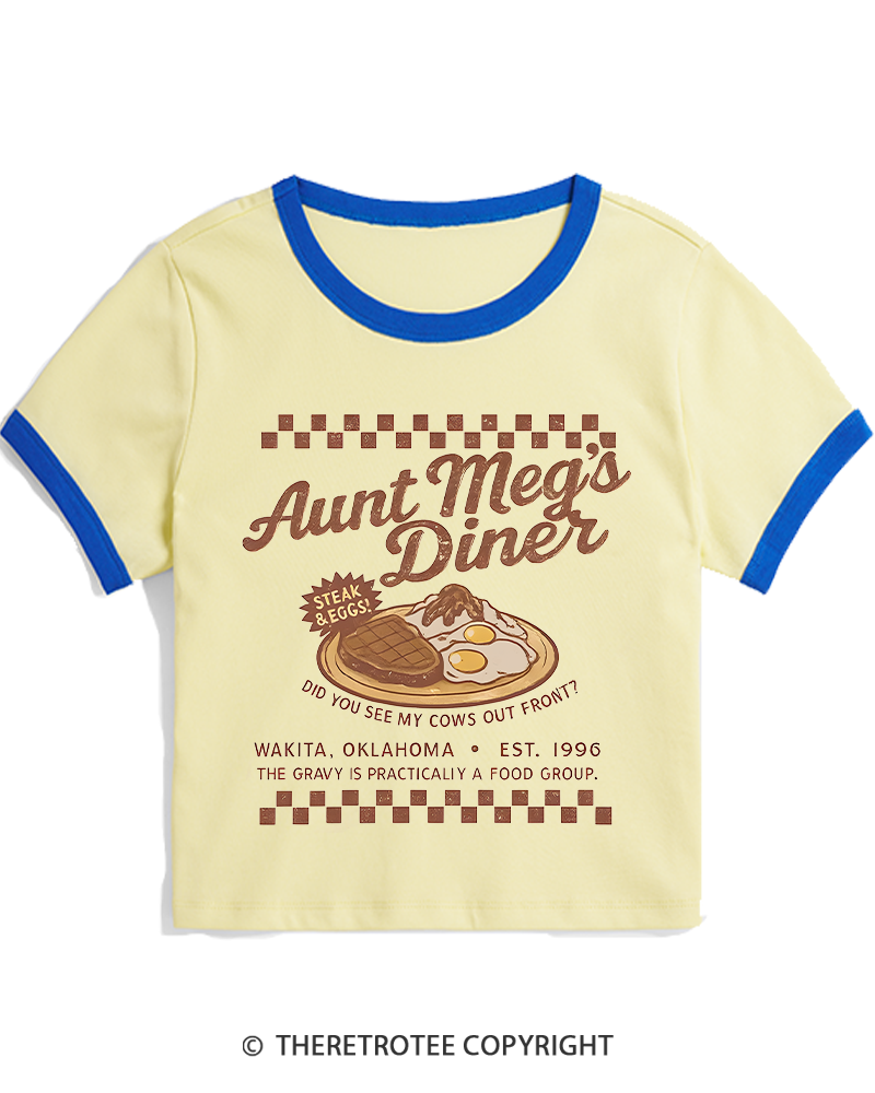 TheRetroTee Aunt Meg's Diner 1990s Women's Ringer T-shirt