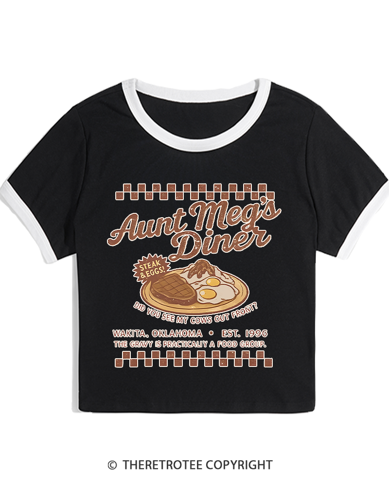 TheRetroTee Aunt Meg's Diner 1990s Women's Ringer T-shirt
