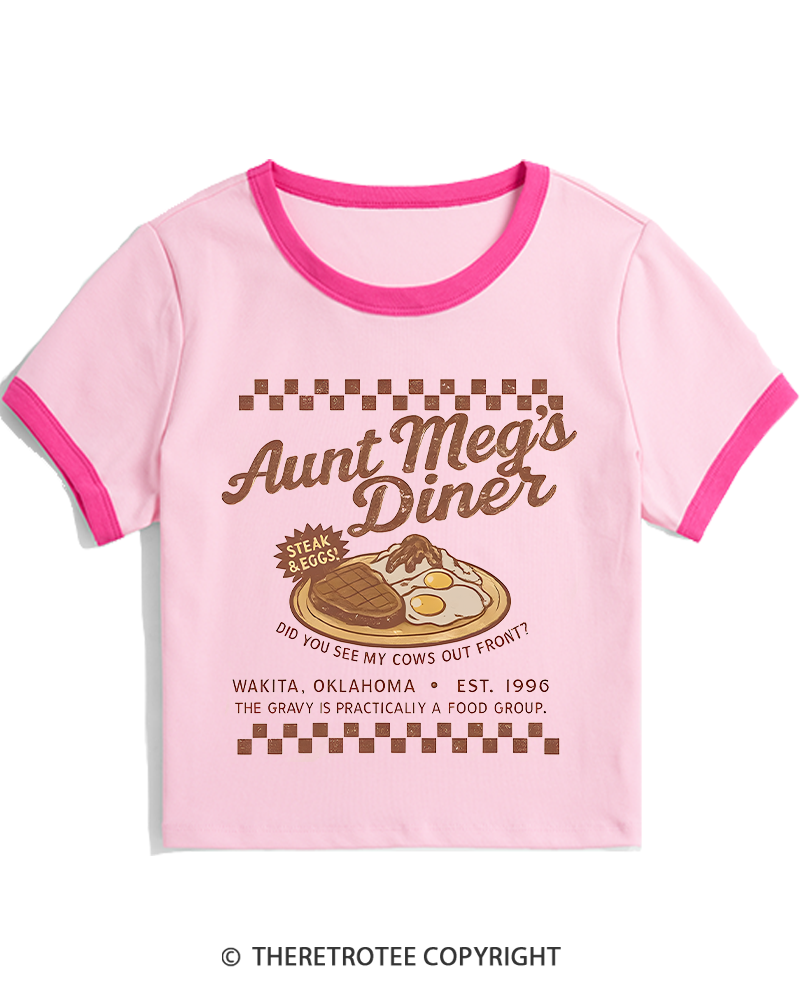 TheRetroTee Aunt Meg's Diner 1990s Women's Ringer T-shirt