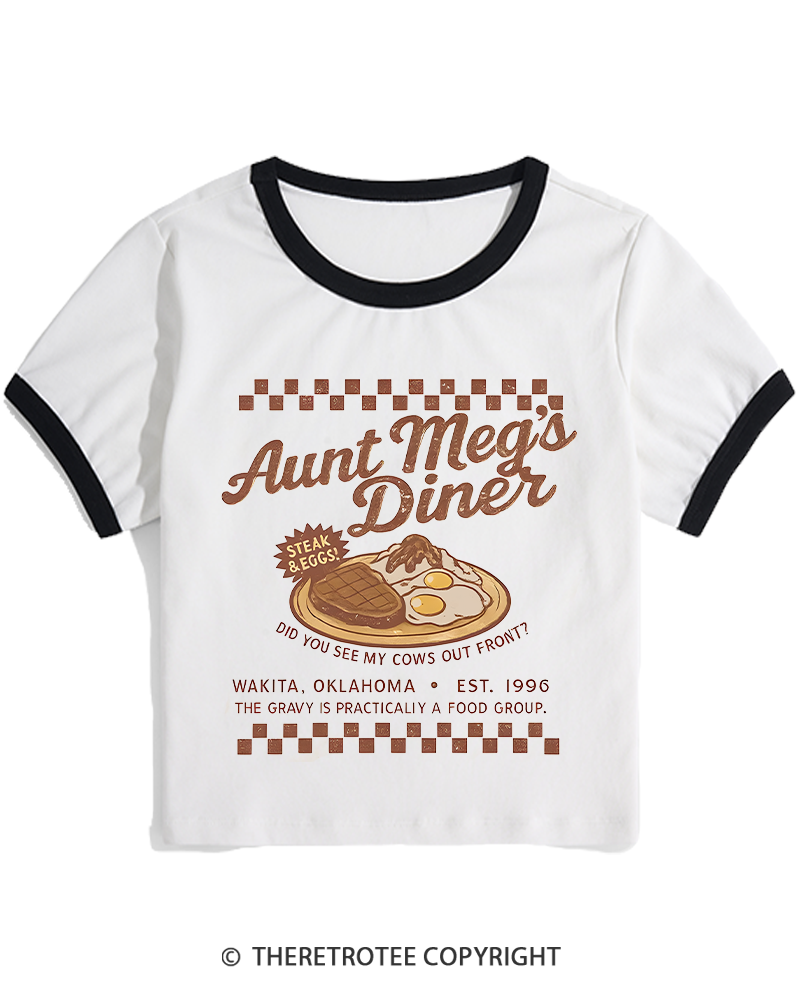 TheRetroTee Aunt Meg's Diner 1990s Women's Ringer T-shirt