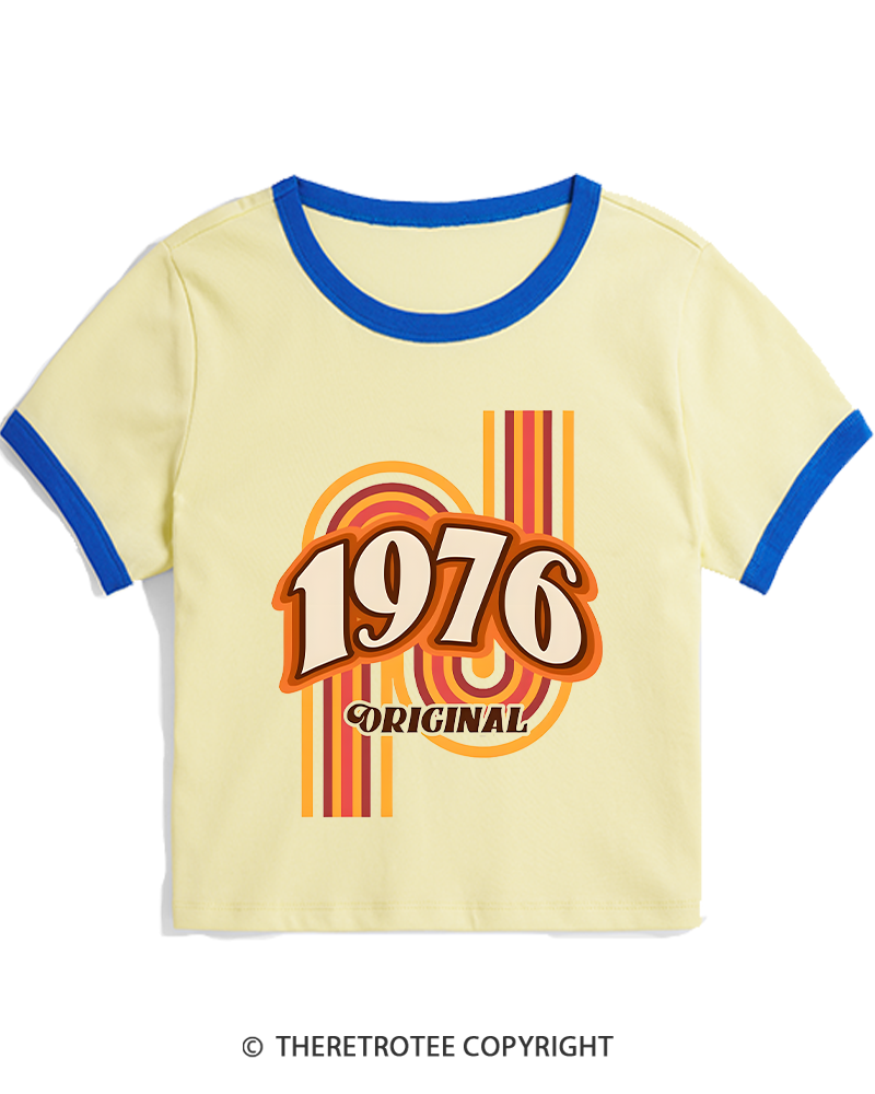 TheRetroTee 1976 Original Classic Nostalgia Graphic Women's Ringer T-shirt