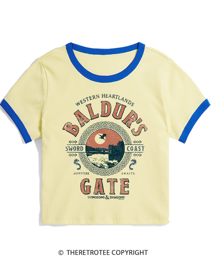 TheRetroTee Baldur's Gate Women's Ringer T-shirt