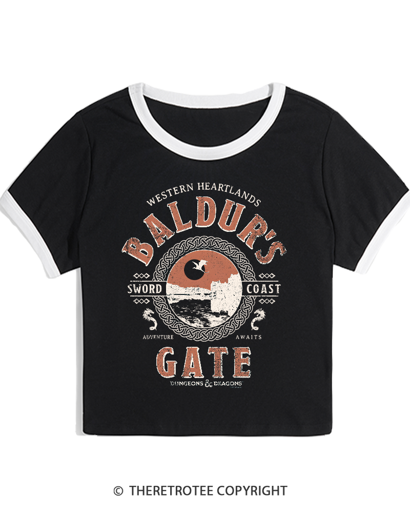 TheRetroTee Baldur's Gate Women's Ringer T-shirt
