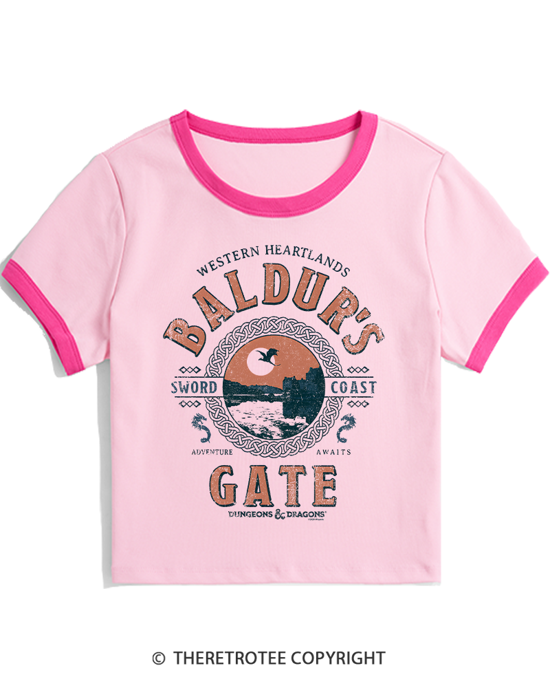 TheRetroTee Baldur's Gate Women's Ringer T-shirt