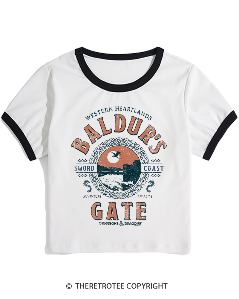 TheRetroTee Baldur's Gate Women's Ringer T-shirt