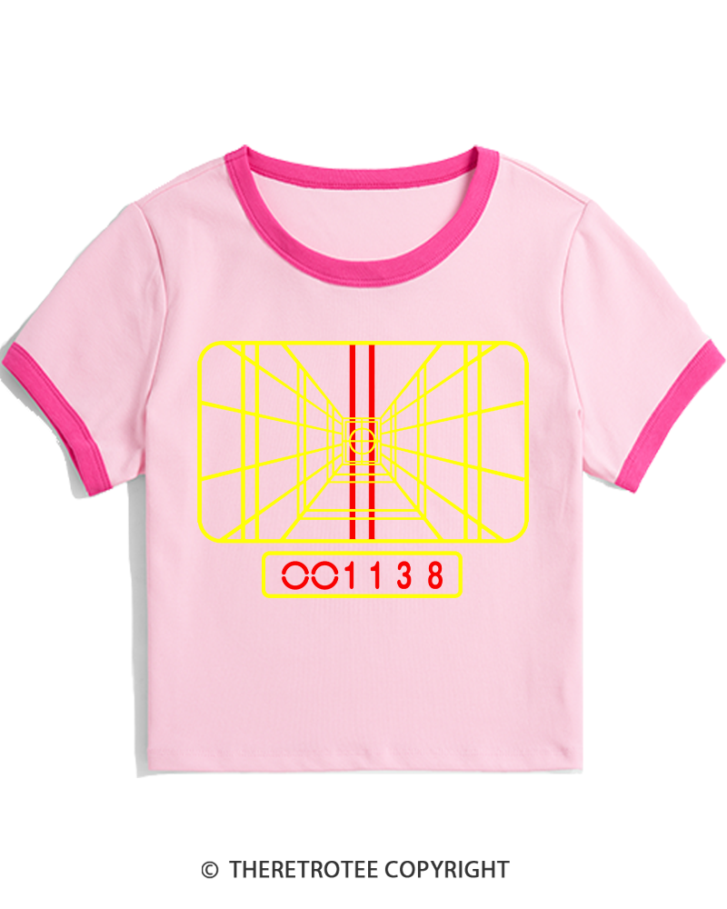 TheRetroTee Stay On Target 1980s Women's Ringer T-shirt