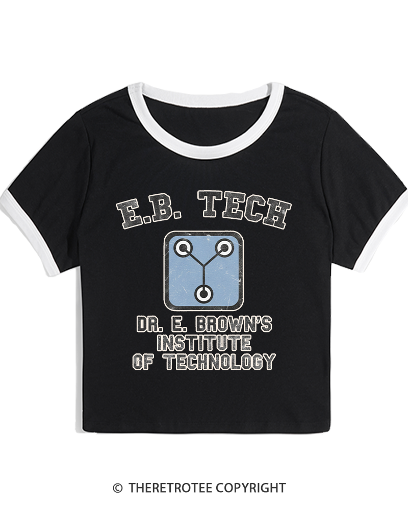 TheRetroTee East Bay Tech Institute of Technology 1980s Women's Ringer T-shirt