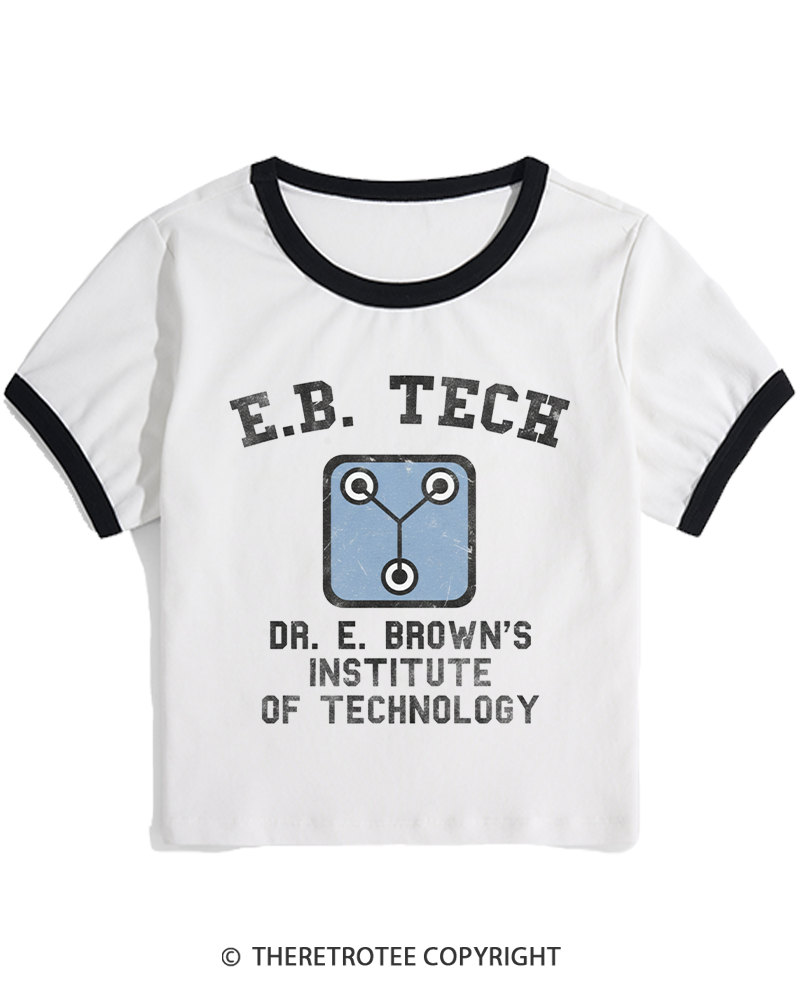 TheRetroTee East Bay Tech Institute of Technology 1980s Women's Ringer T-shirt