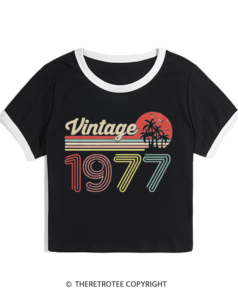 TheRetroTee 1977 Vintage Women's Ringer T-shirt