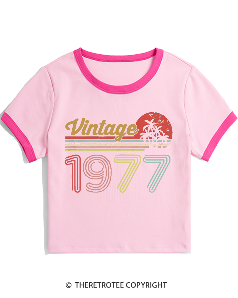 TheRetroTee 1977 Vintage Women's Ringer T-shirt