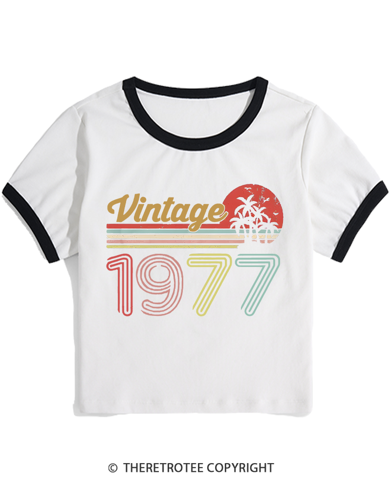 TheRetroTee 1977 Vintage Women's Ringer T-shirt