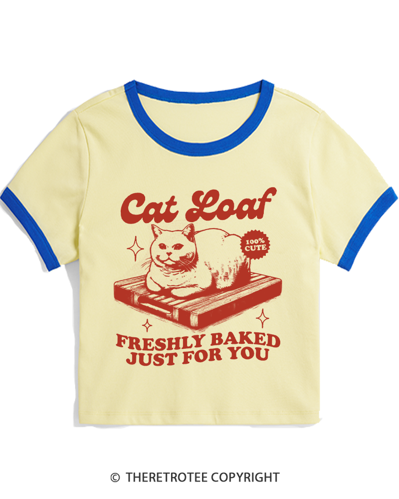 TheRetroTee Cat Loaf 2010s Women's Ringer T-shirt